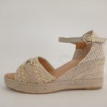 Cuña esparto adorno hebilla beig 1066