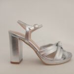 Sandalia nudos tacon Plata