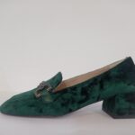 Mocasin terciopelo verde 18