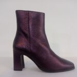 Botin cremallera metal granate 6984