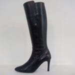 Bota tacon fino y cremallera negra 820