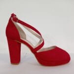 Sandalia tiras cruzadas talon cerrado 039 rojo