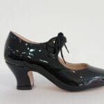 Zapato punta redonda atado A29 Charol negro