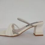 Sandalia tiras brillantes blanca Anna