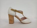 Sandalia talon cerrada blanca /corcho 020