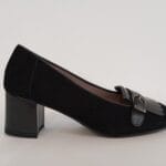 Mocasin flecos y hebilla lateral negro 060/2