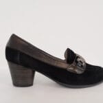 Mocasin hebilla central negro 059
