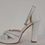 Sandalia tiras trenzadas blanca/plata Marilou