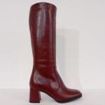 Bota tacon cubano piel burdeos 1000