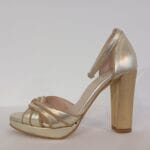 Sandalia tiras entrelazadas Marilou platino