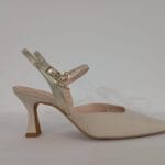 Zapato punta fina pulseras beige/oro 2968