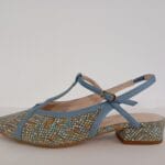 Zapato plano destalonado estampado azul 2991