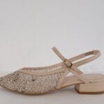 Zapato plano  destalonado rejilla nude 2991
