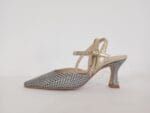 Zapato punta fina pulseras serp.azul/oro 2968