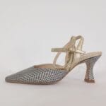 Zapato punta fina pulseras serp.azul/oro 2968