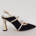 Zapato destalonado con dos pulseras negro /oro Voss 07