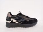 Deportiva elasticos adorno animal print negra 027