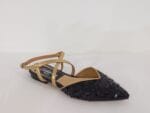 Zapato plano cruzado lentejuela negro 1821 - Imagen 2