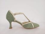 Zapato con tira central verde/oro just - Imagen 4