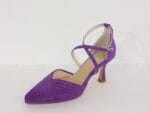 Zapato pala plisada con tiras cruzadas morado - Imagen 2
