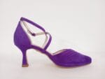 Zapato pala plisada con tiras cruzadas morado - Imagen 4